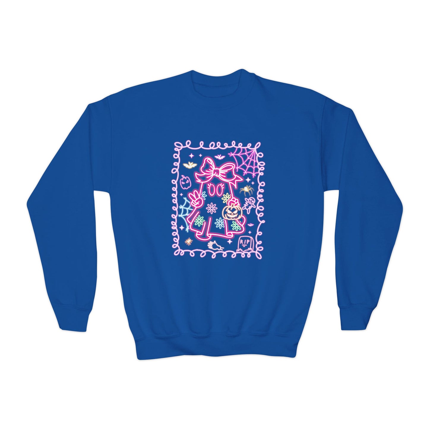 Sweatshirt Youth Crewneck Sweatshirt Cute Pastel Floral Design Cozy Gift for Kids Perfect for Birthdays Spring and Everyday Wear
