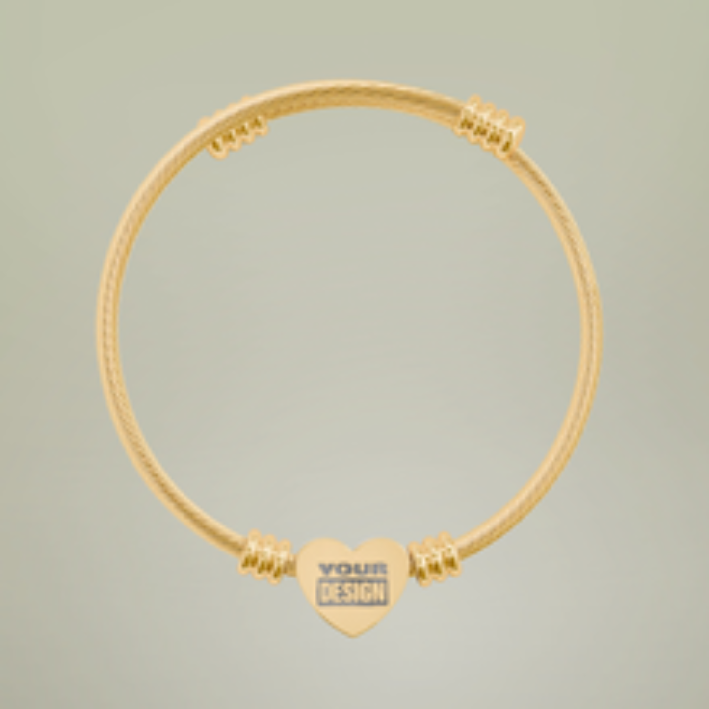 Engravable Heart Cuff Bracelet — Personalized 'MOM' Charm (Silver or Gold)