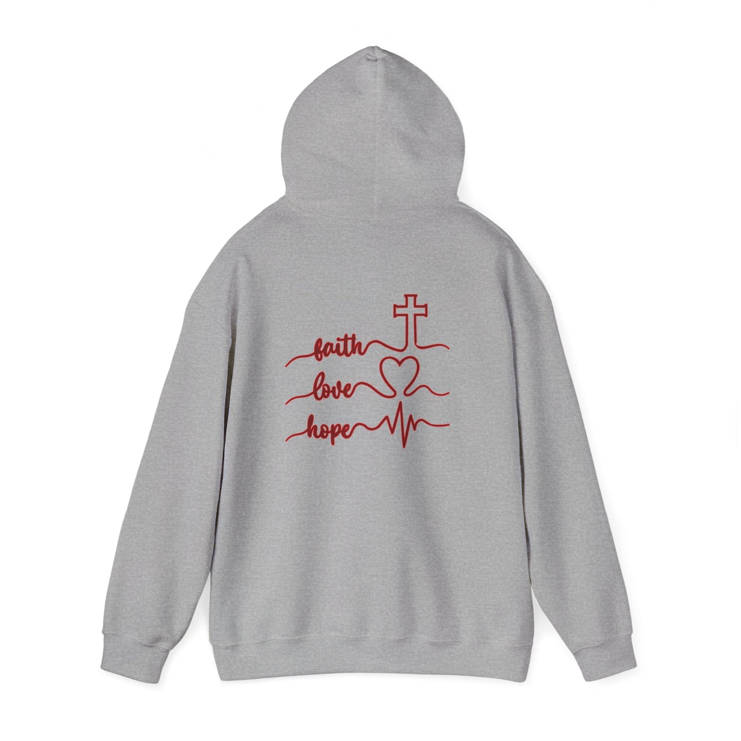 Sweatshirt Faith & Love Heavy Blend Hoodie Unisex Sweatshirt for Inspiration and Comfort Christian Religious Gift