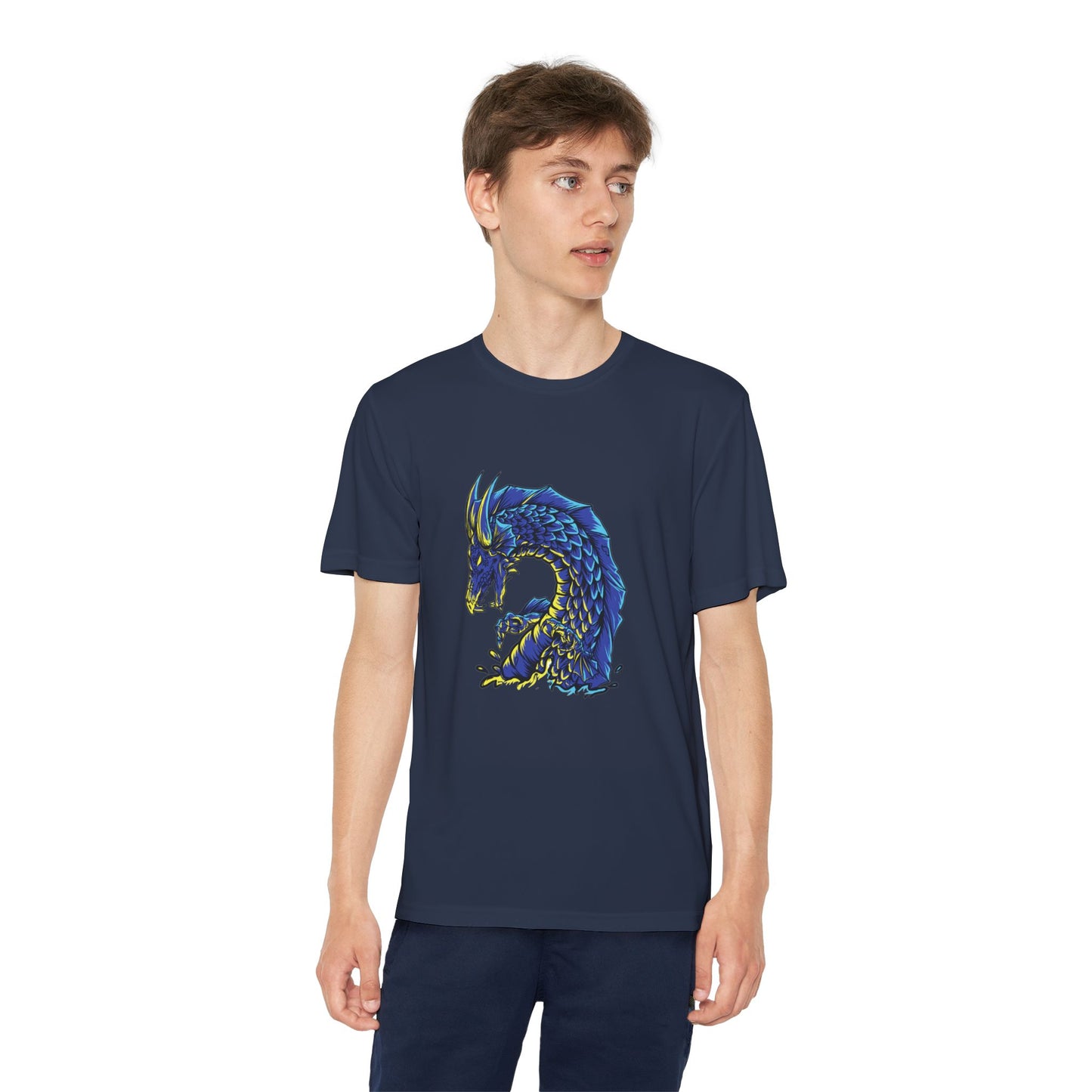 T-Shirt Youth Dragon Graphic Tee Competitive Spirit Shirt for Kids Epic Dragon Art Birthday Gift Sports Event Apparel