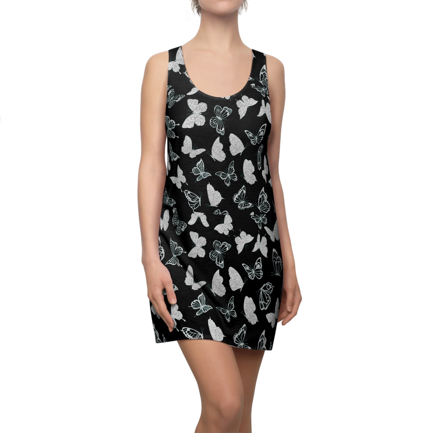 Racerback Dress Butterfly Print Dress for Women - Stylish Summer Dress Lounging Cute Gift