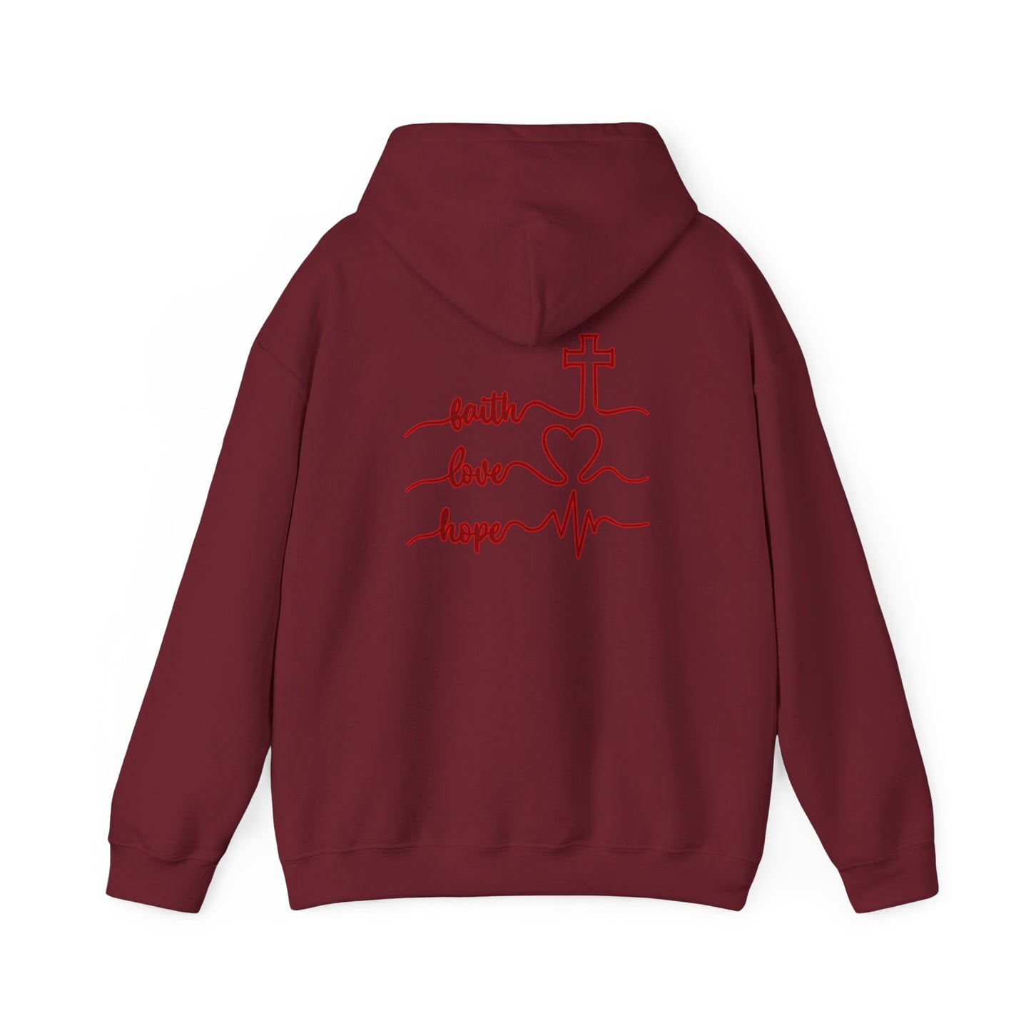 Sweatshirt Faith & Love Heavy Blend Hoodie Unisex Sweatshirt for Inspiration and Comfort Christian Religious Gift