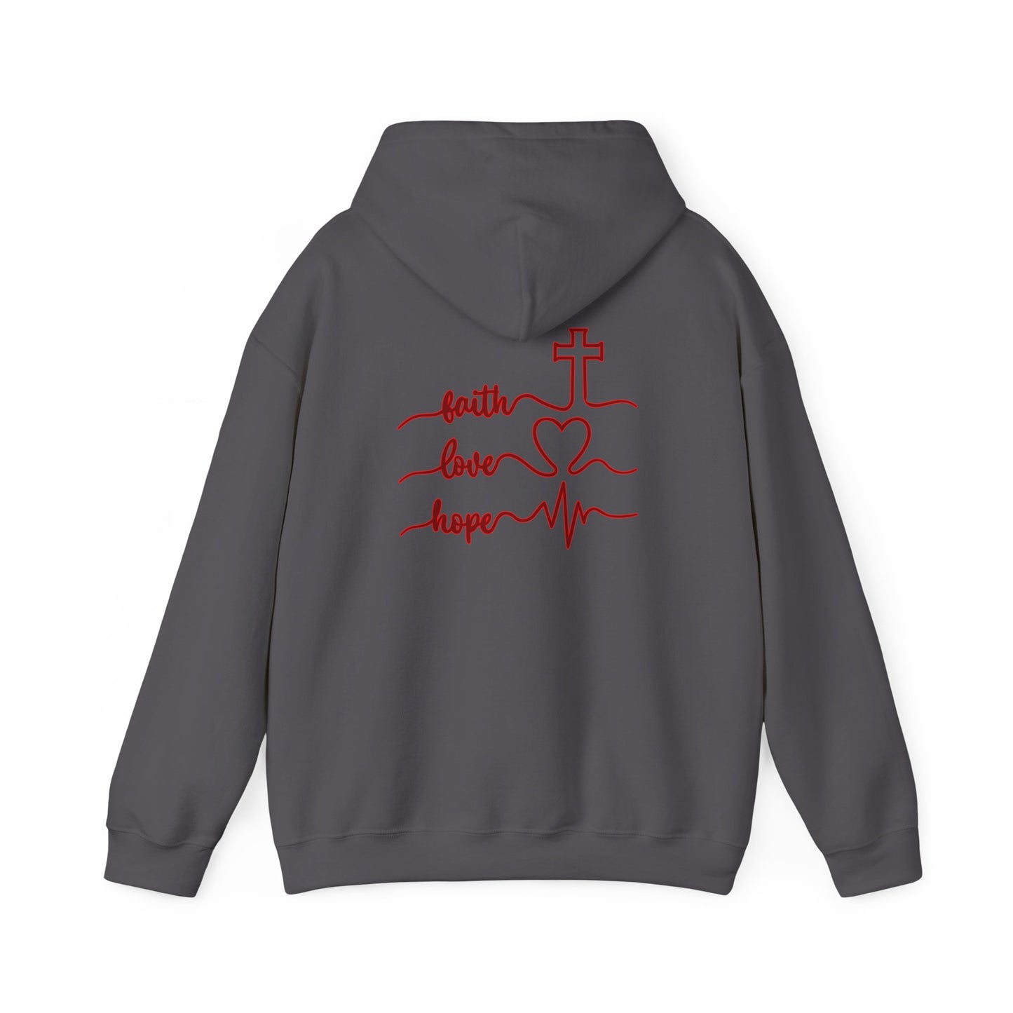 Sweatshirt Faith & Love Heavy Blend Hoodie Unisex Sweatshirt for Inspiration and Comfort Christian Religious Gift