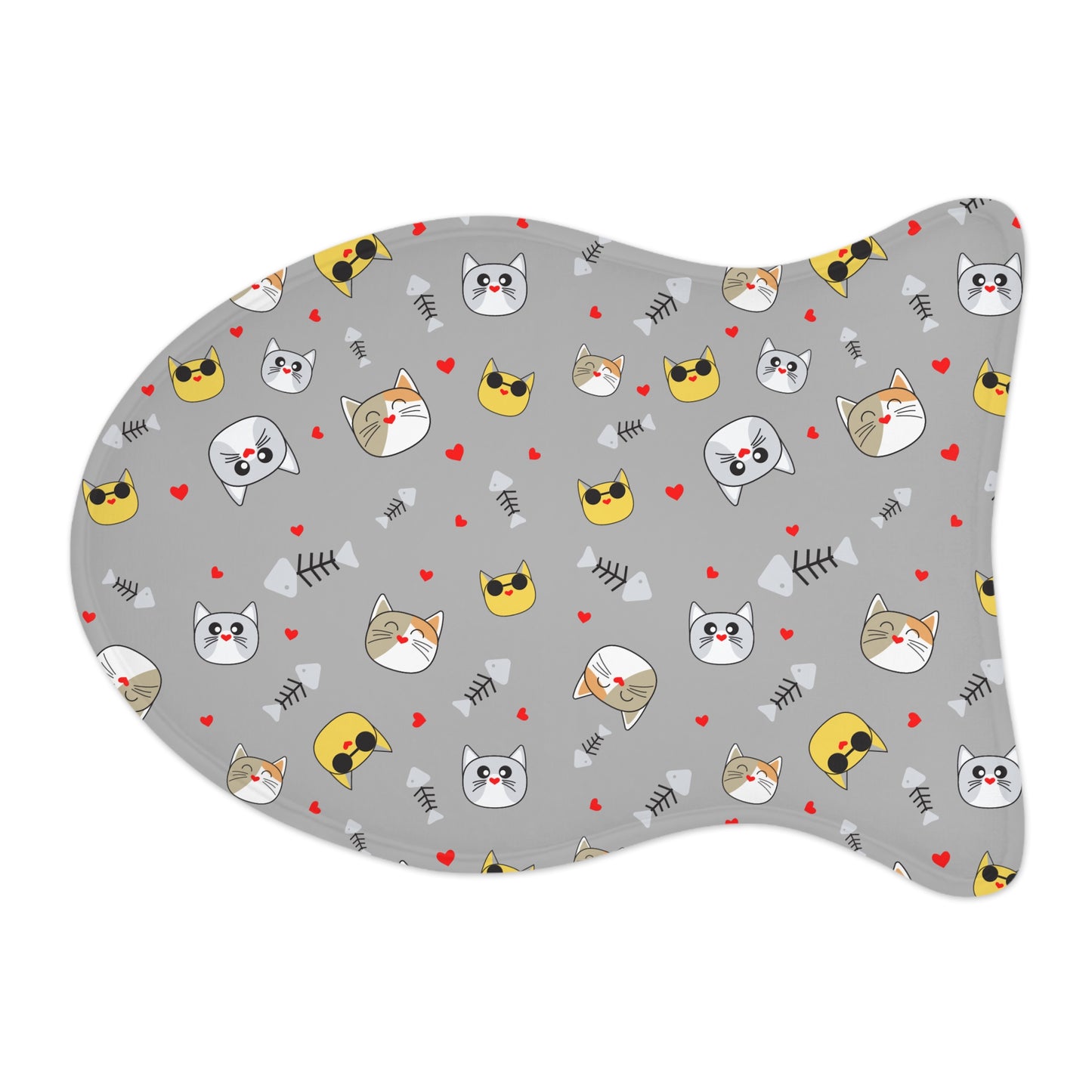 Pet Feeding Mat Cute Cat & Dog Feeding Mat Gift Adorable Pet Dish Mat for Mealtime