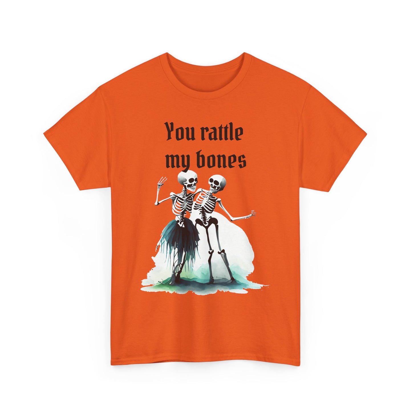 T-Shirt Skeleton Dance Tee You Rattle My Bones Halloween Shirt Unisex Graphic Tee Cute Skeleton Costume Spooky Season Apparel