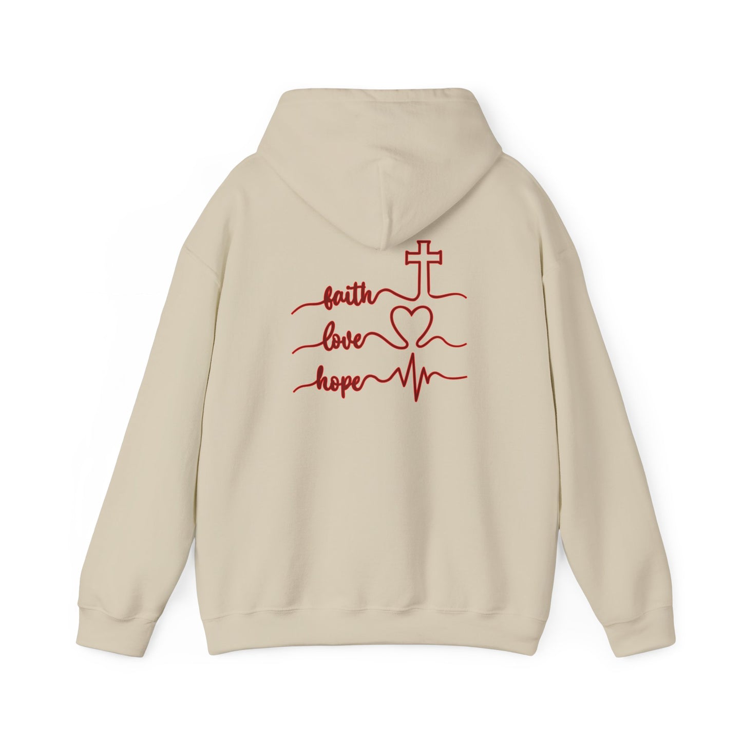 Sweatshirt Faith & Love Heavy Blend Hoodie Unisex Sweatshirt for Inspiration and Comfort Christian Religious Gift