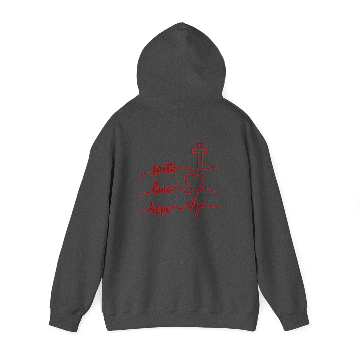 Sweatshirt Faith & Love Heavy Blend Hoodie Unisex Sweatshirt for Inspiration and Comfort Christian Religious Gift