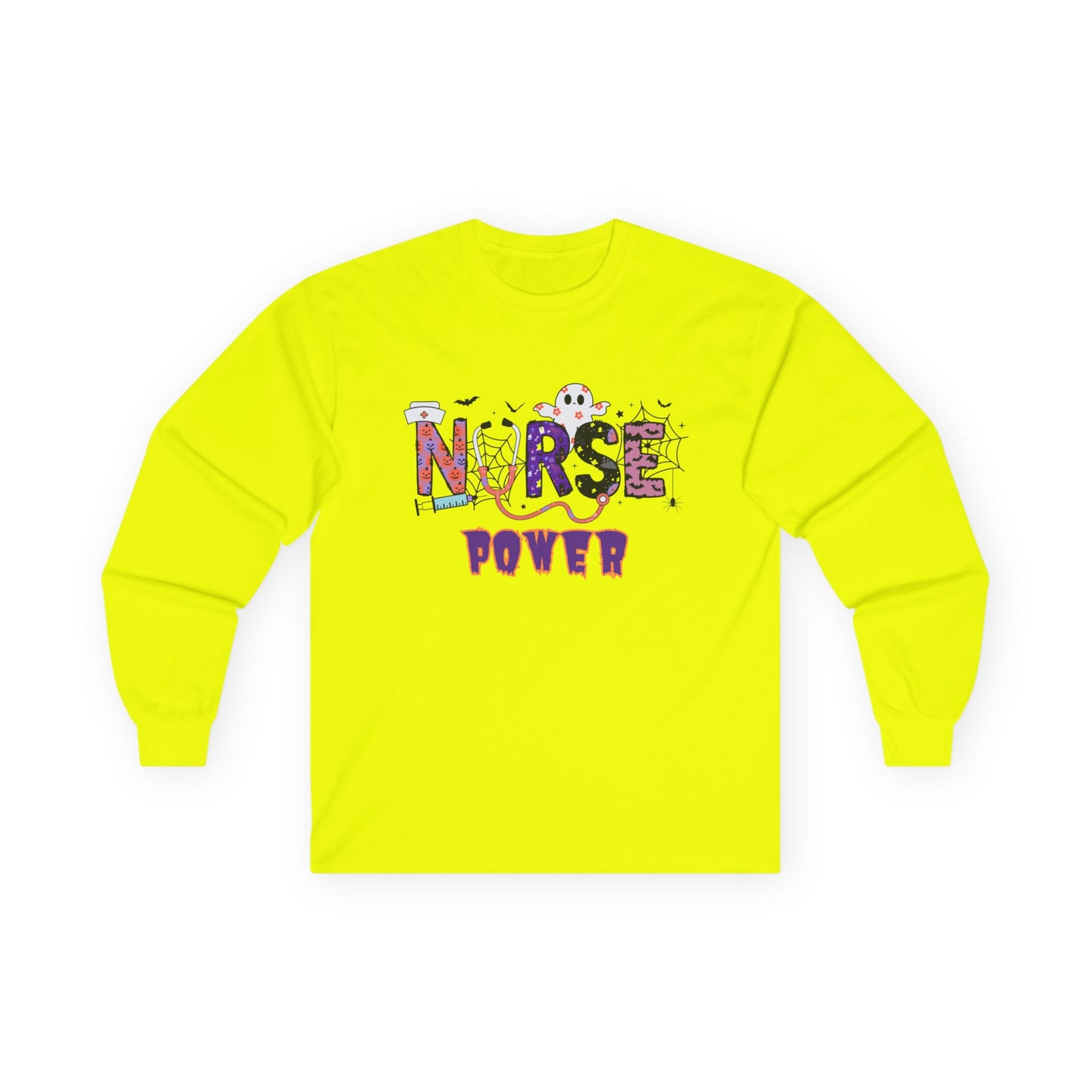 T-Shirt Nurse Power Long Sleeve Tee Unisex Shirt for Nurses Gift for Healthcare Workers Medical Appreciation Everyday Casual Wear