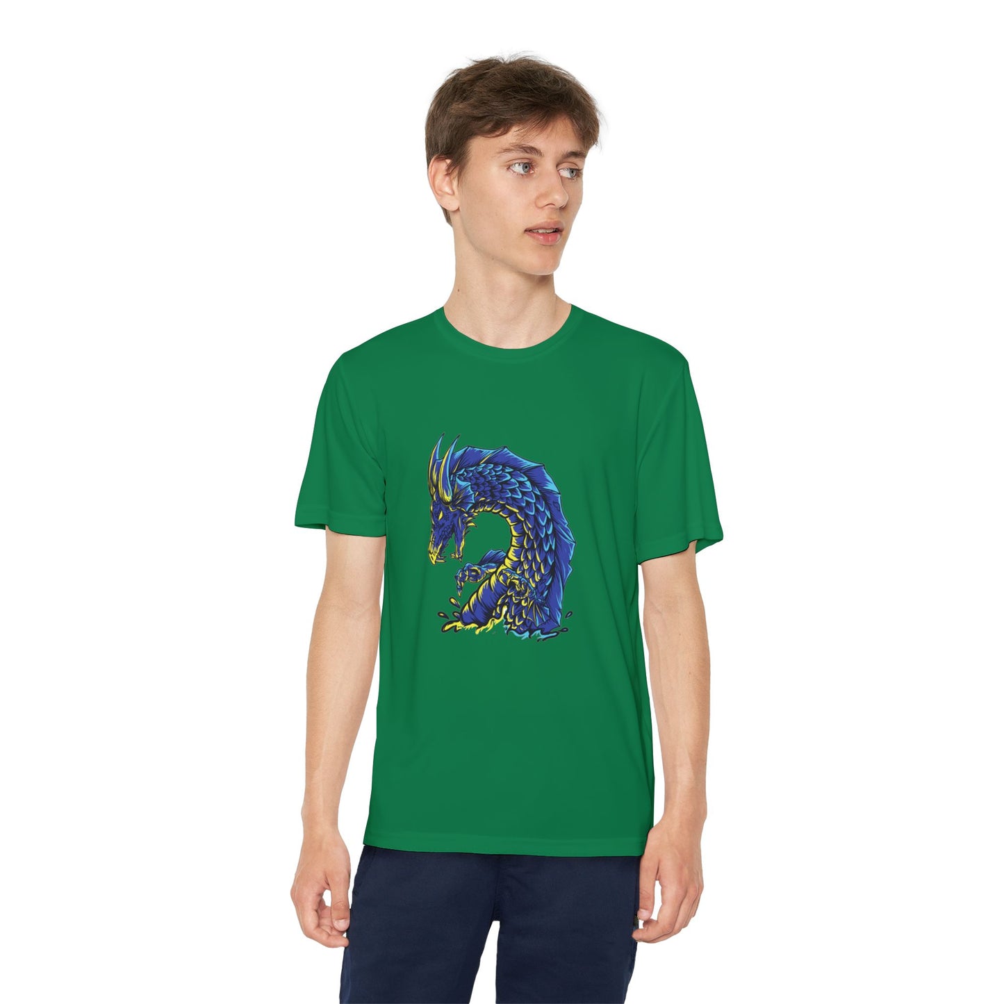 T-Shirt Youth Dragon Graphic Tee Competitive Spirit Shirt for Kids Epic Dragon Art Birthday Gift Sports Event Apparel