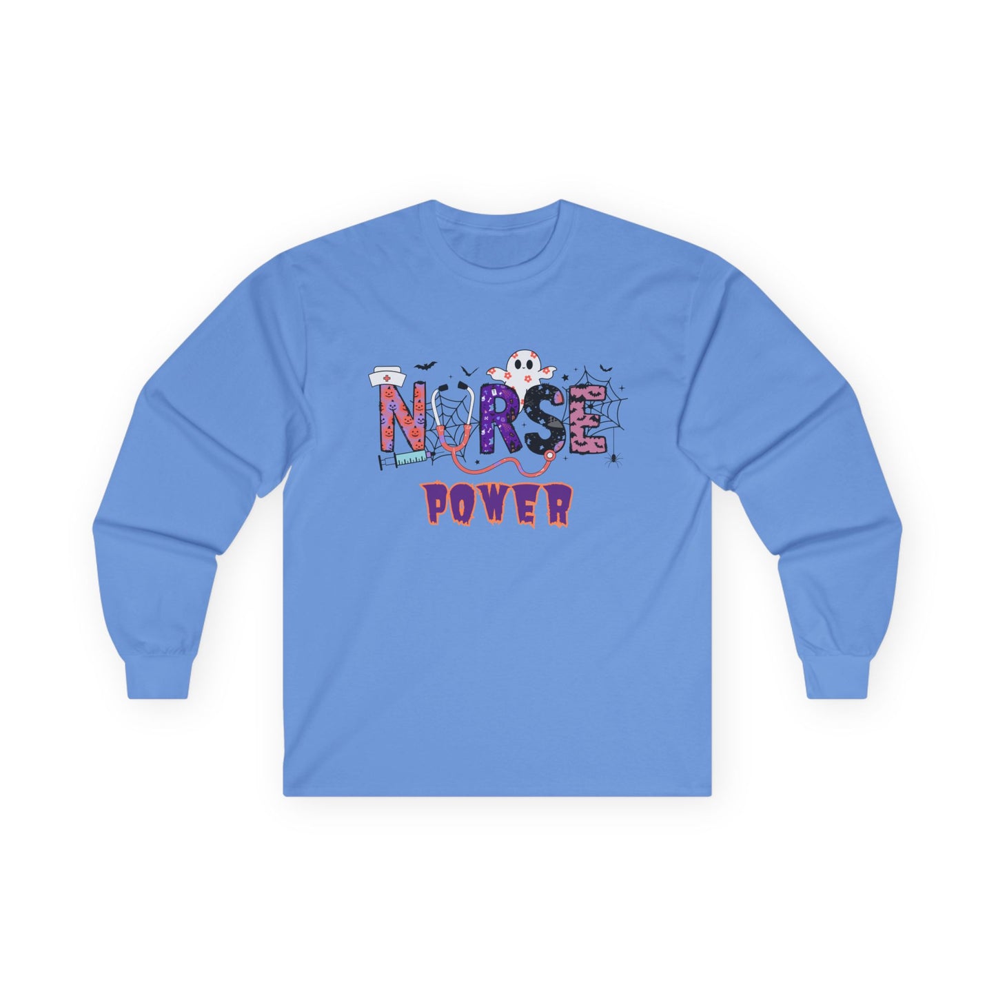 T-Shirt Nurse Power Long Sleeve Tee Unisex Shirt for Nurses Gift for Healthcare Workers Medical Appreciation Everyday Casual Wear