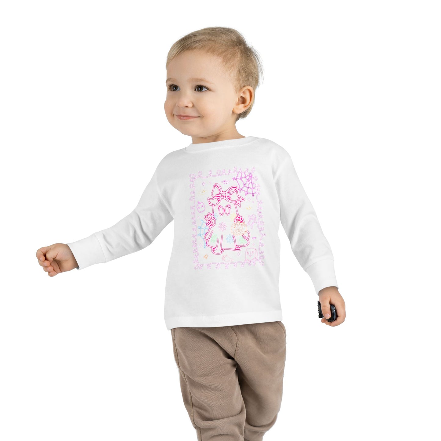 T-Shirt Cute Cat Toddler Long Sleeve Tee Adorable Gift Kids' Fashion Playdate Outfit Baby Shower Present Everyday Wear Halloween
