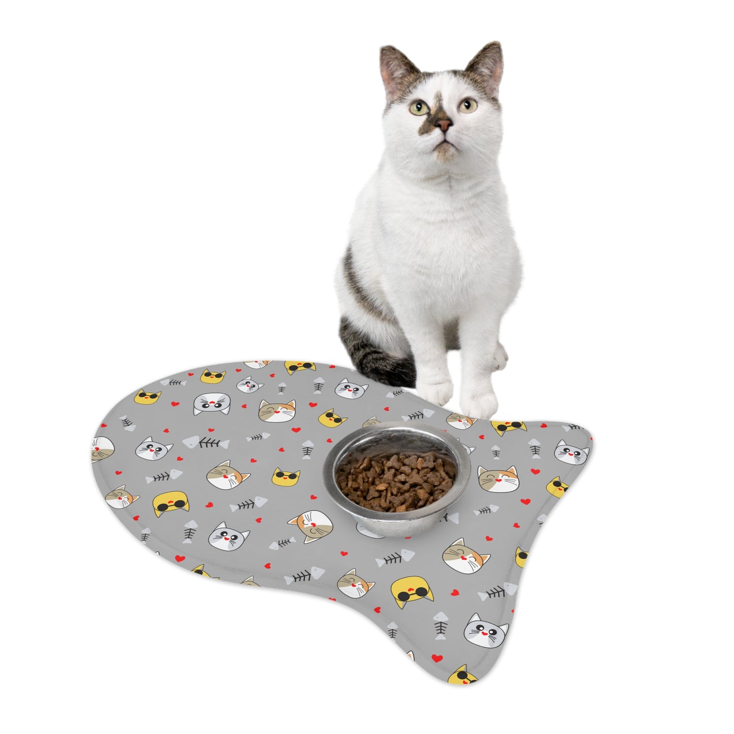 Pet Feeding Mat Cute Cat & Dog Feeding Mat Gift Adorable Pet Dish Mat for Mealtime