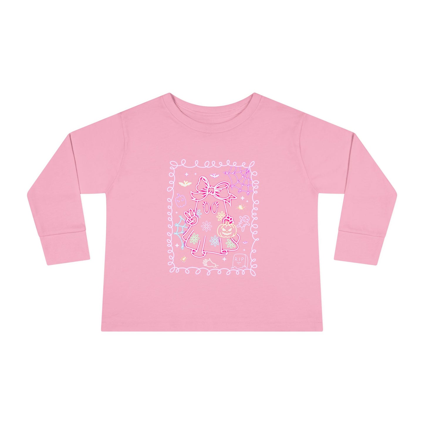 T-Shirt Cute Cat Toddler Long Sleeve Tee Adorable Gift Kids' Fashion Playdate Outfit Baby Shower Present Everyday Wear Halloween
