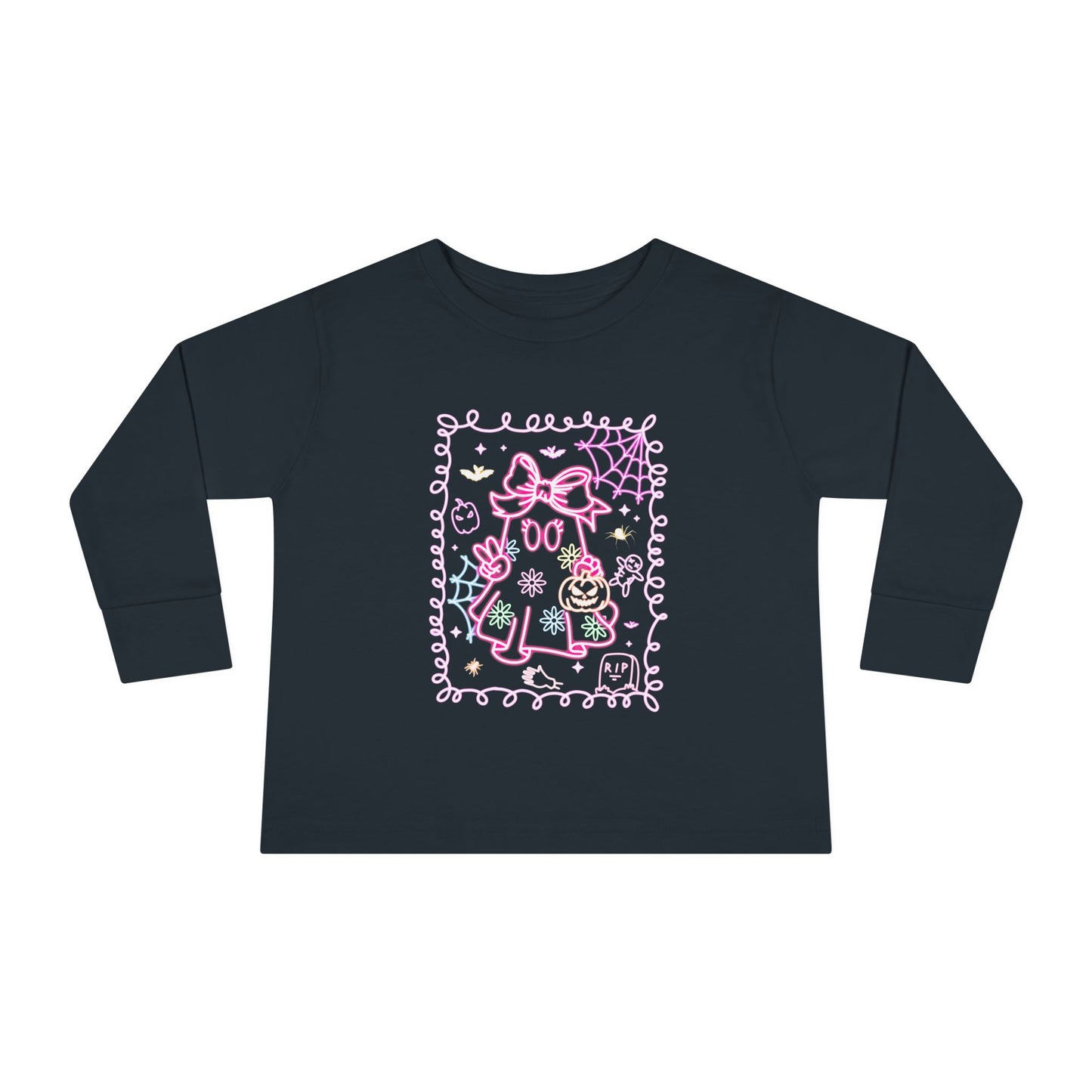 T-Shirt Cute Cat Toddler Long Sleeve Tee Adorable Gift Kids' Fashion Playdate Outfit Baby Shower Present Everyday Wear Halloween