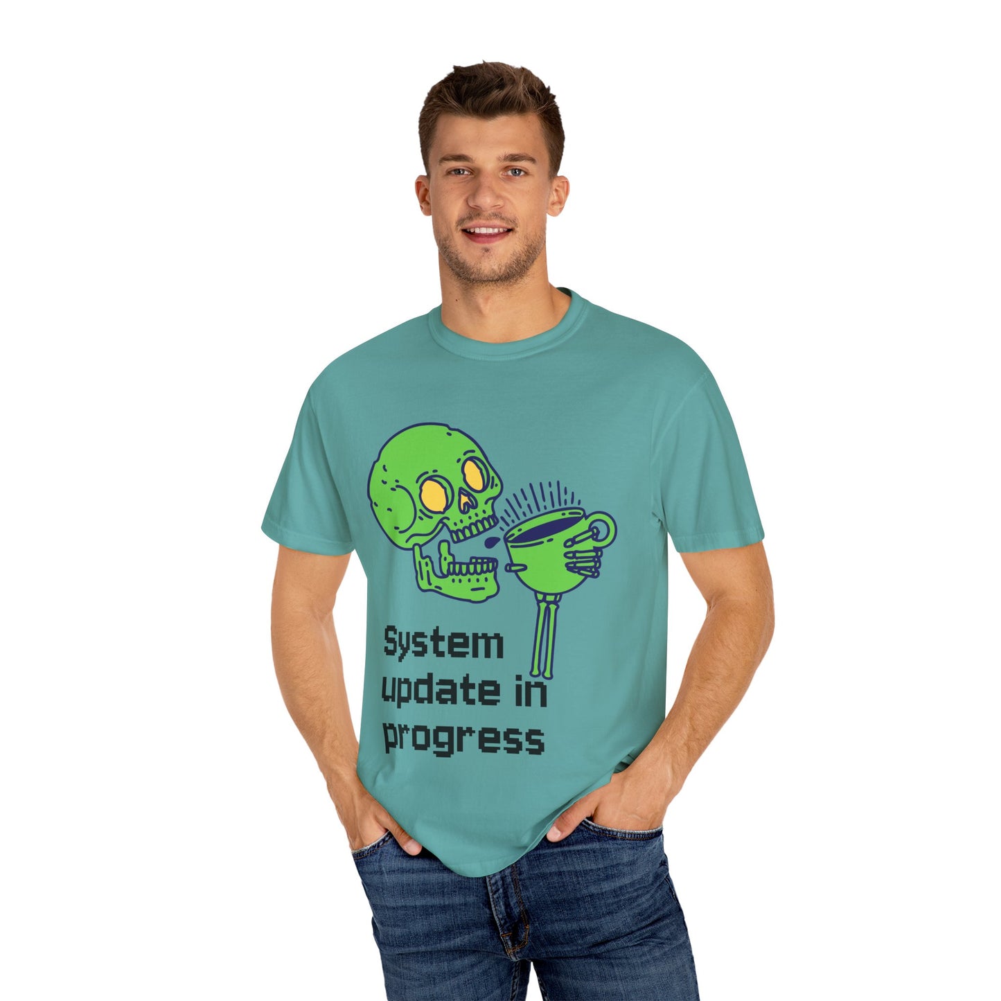 T-Shirt Funny Skeleton T-Shirt Unisex Graphic Tee Halloween Shirt Casual Wear Gift for Tech Lovers Humor Apparel