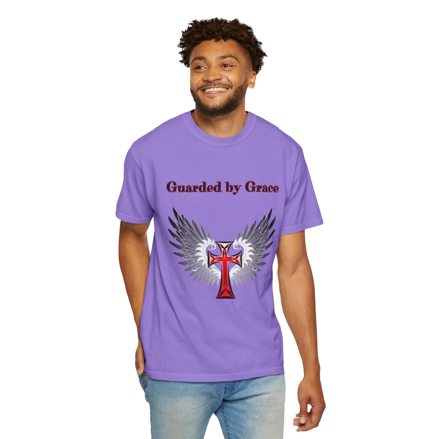 T-Shirt Guarded by Grace Unisex T-Shirt with Wings Design Christian Apparel Unique Gift Faith-based Fashion Inspirational SpiritualTee
