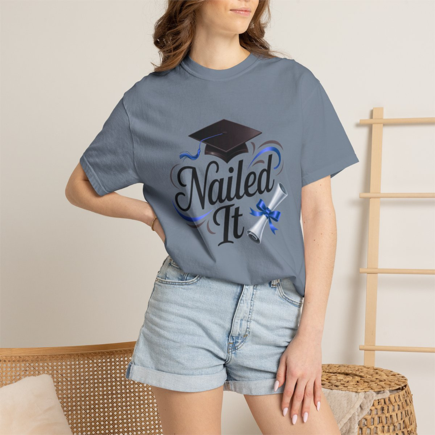 Nailed It Graduation T-Shirt — Cap & Diploma Celebration Tee