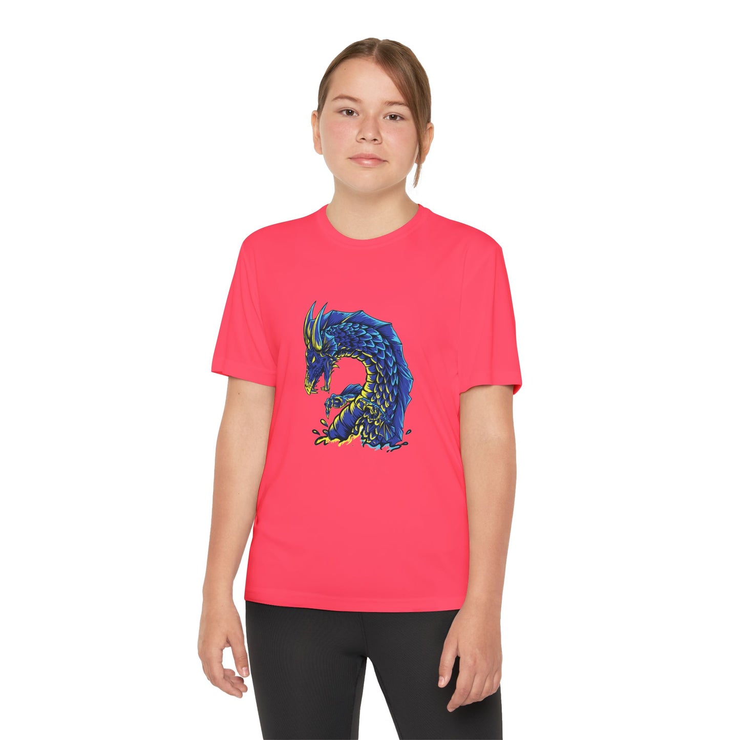 T-Shirt Youth Dragon Graphic Tee Competitive Spirit Shirt for Kids Epic Dragon Art Birthday Gift Sports Event Apparel