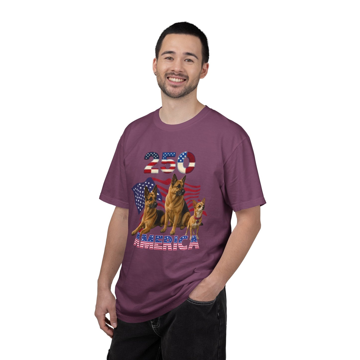 250 America German Shepherds Patriotic T-Shirt
