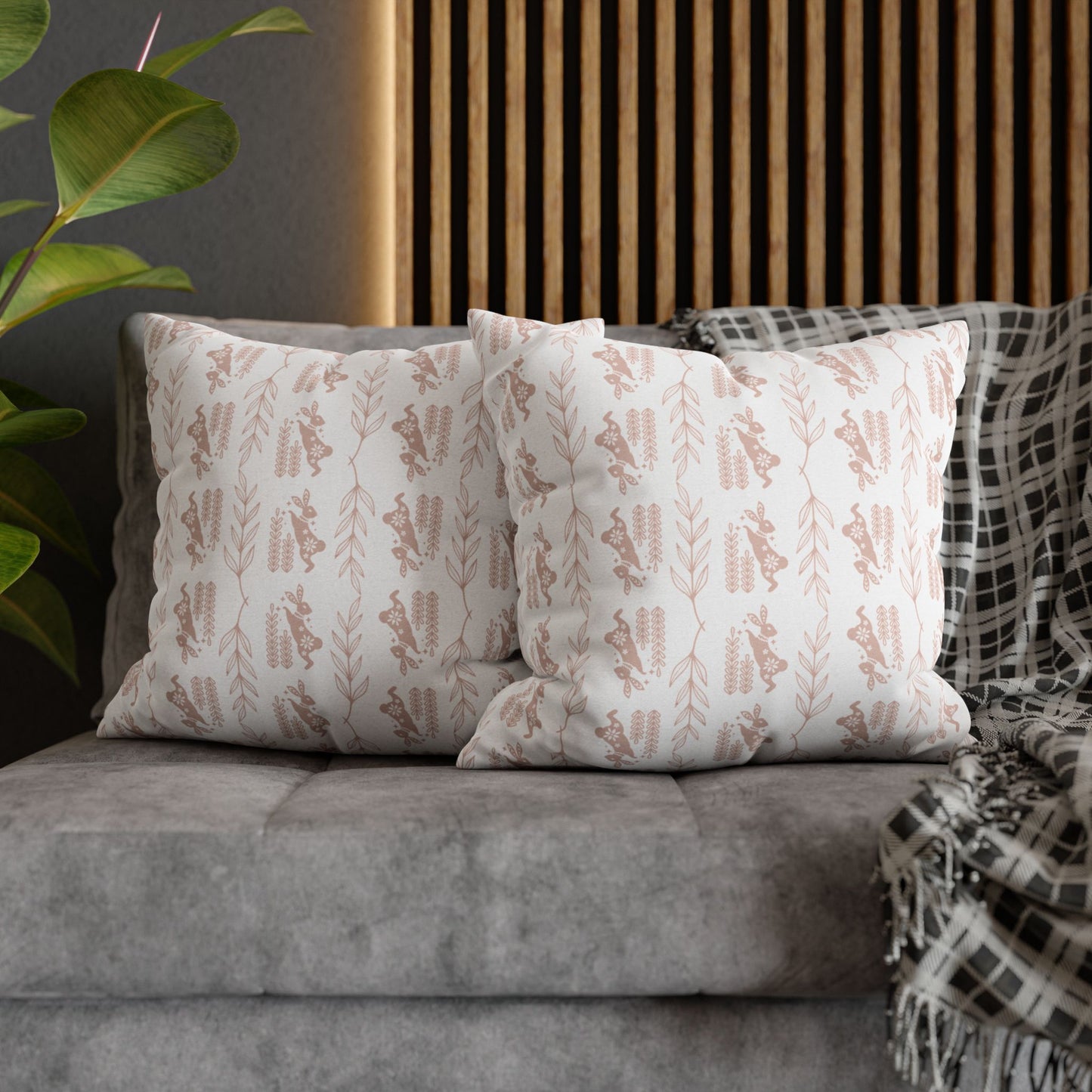 Boho Blush Floral Throw Pillowcase