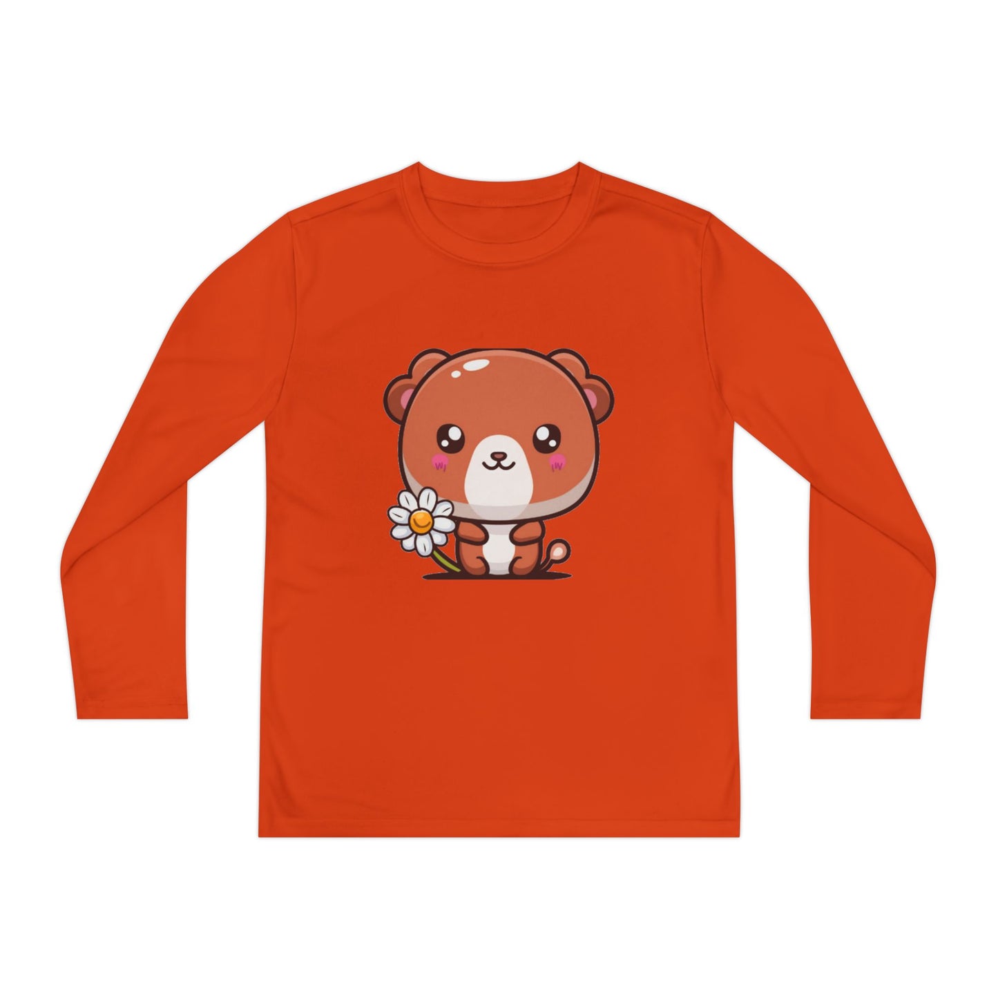 T-Shirt Cute Bear Youth Long Sleeve Competitor Tee Kids Bear Shirt Playful Tee for Boys and Girls Adorable Spring Apparel Gift