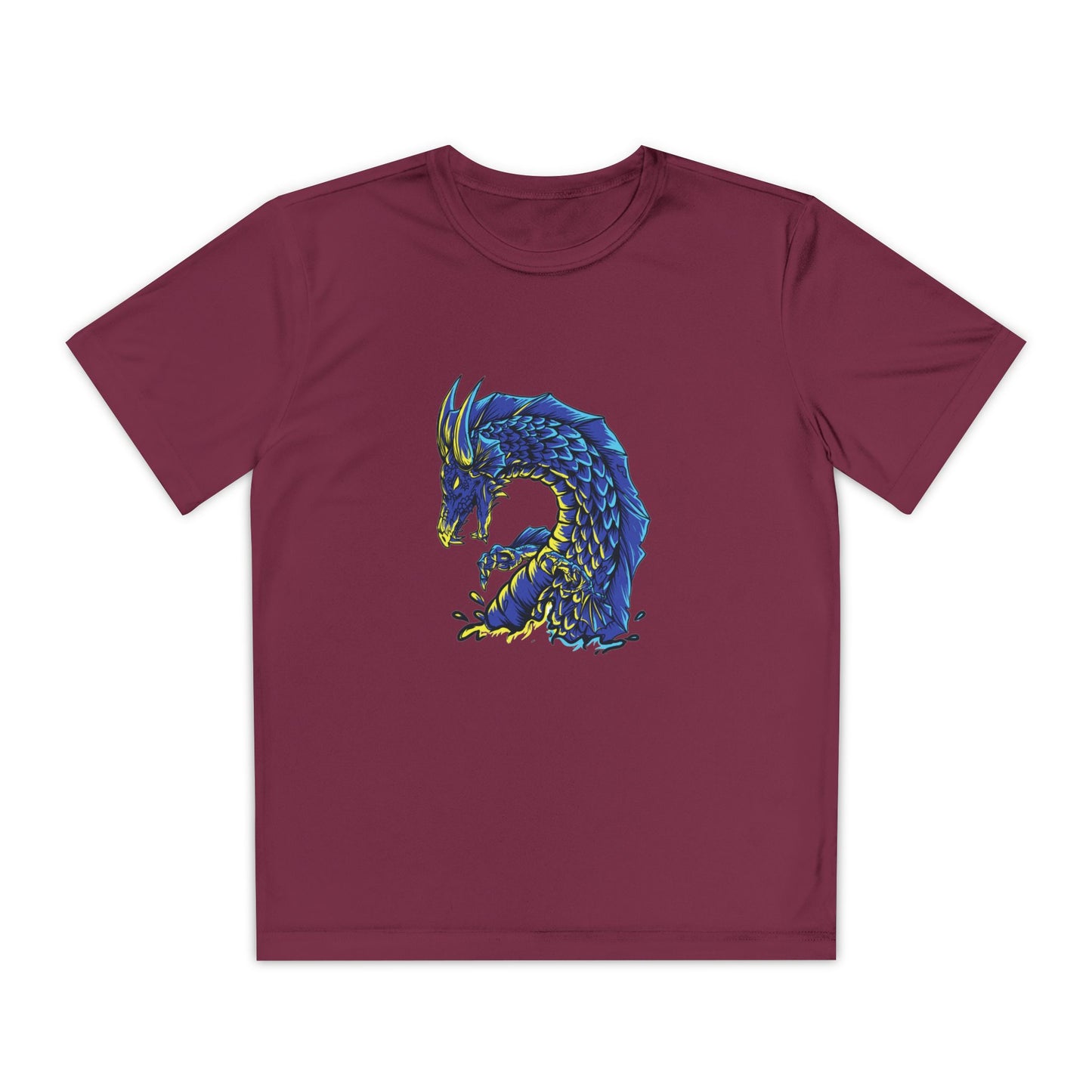 T-Shirt Youth Dragon Graphic Tee Competitive Spirit Shirt for Kids Epic Dragon Art Birthday Gift Sports Event Apparel