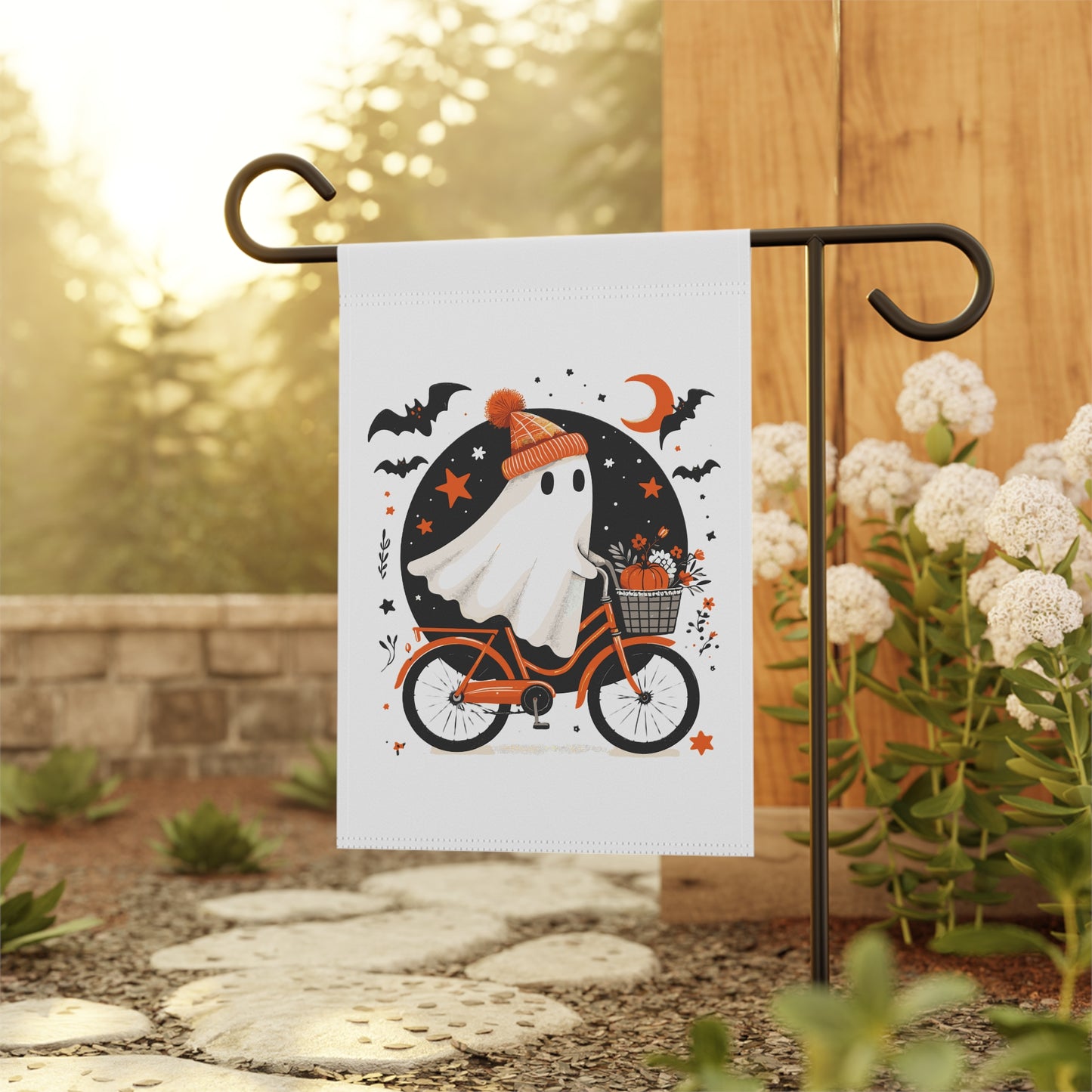 Garden Banner Whimsical Halloween Garden Banner Charming Outdoor Decor Fall Decor Spooky Season Yard Flag Seasonal Greetings