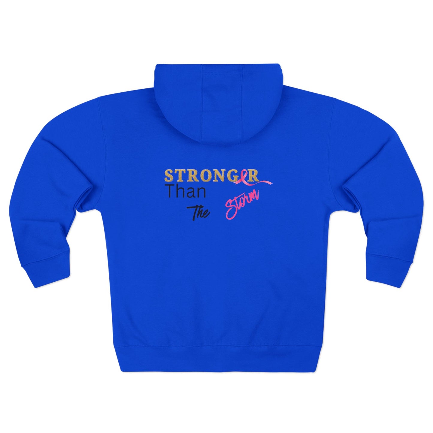 Sweatshirt Breast Cancer Awareness Unisex Zip Hoodie - Stronger Than The Storm Cool Weather Wear
