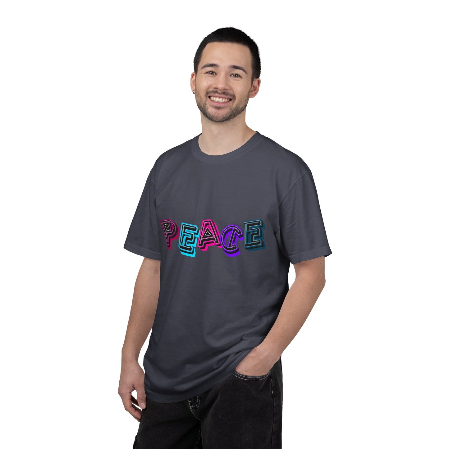T-Shirt Vibrant Peace Heart T-Shirt Unisex Graphic Tee Summer Festival Wear Gift for Music Lovers Casual Everyday Top