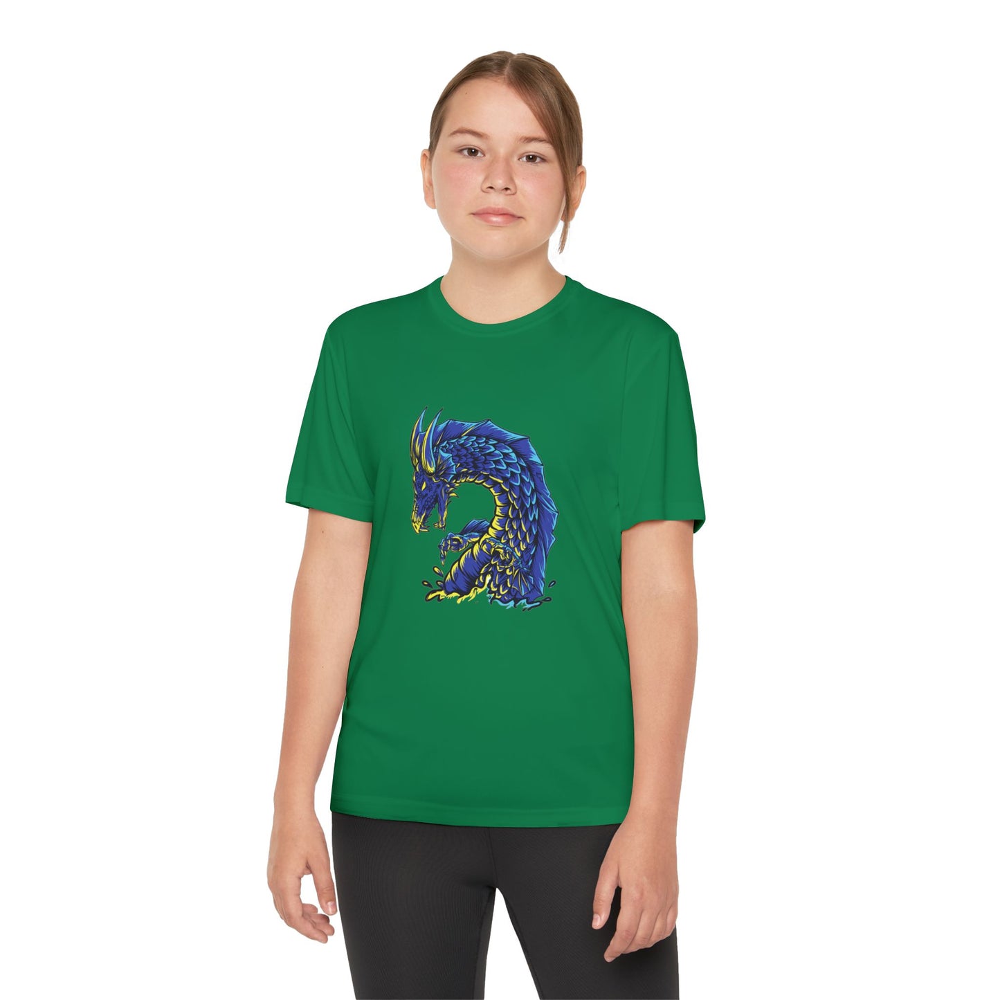 T-Shirt Youth Dragon Graphic Tee Competitive Spirit Shirt for Kids Epic Dragon Art Birthday Gift Sports Event Apparel