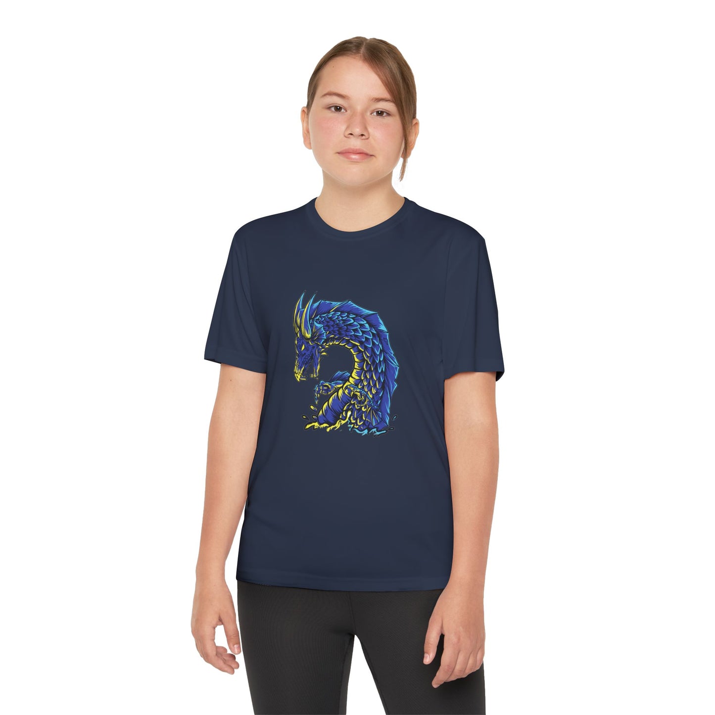 T-Shirt Youth Dragon Graphic Tee Competitive Spirit Shirt for Kids Epic Dragon Art Birthday Gift Sports Event Apparel