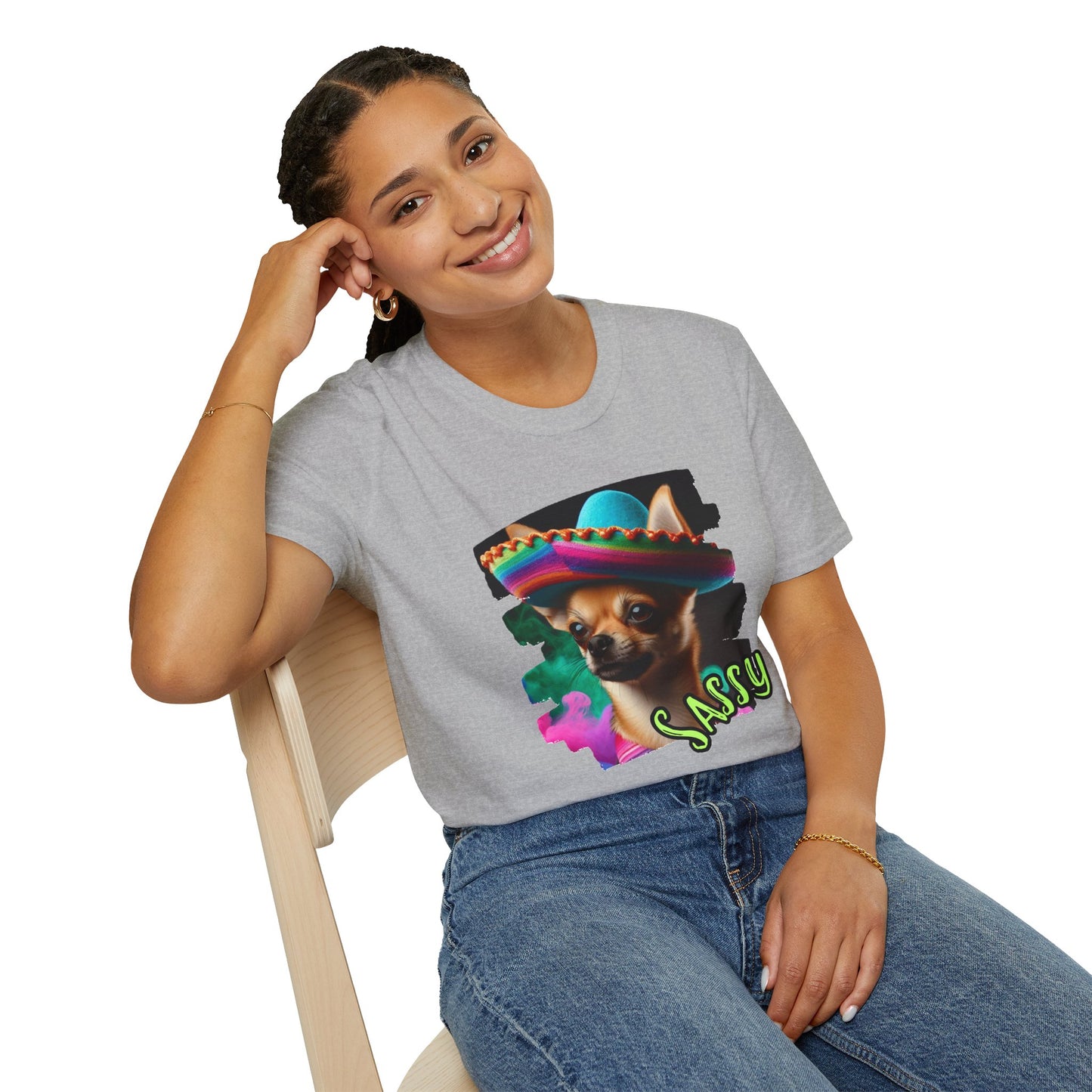 Sassy Chihuahua in Sombrero T-Shirt - Cute Mexican Dog Graphic Tee