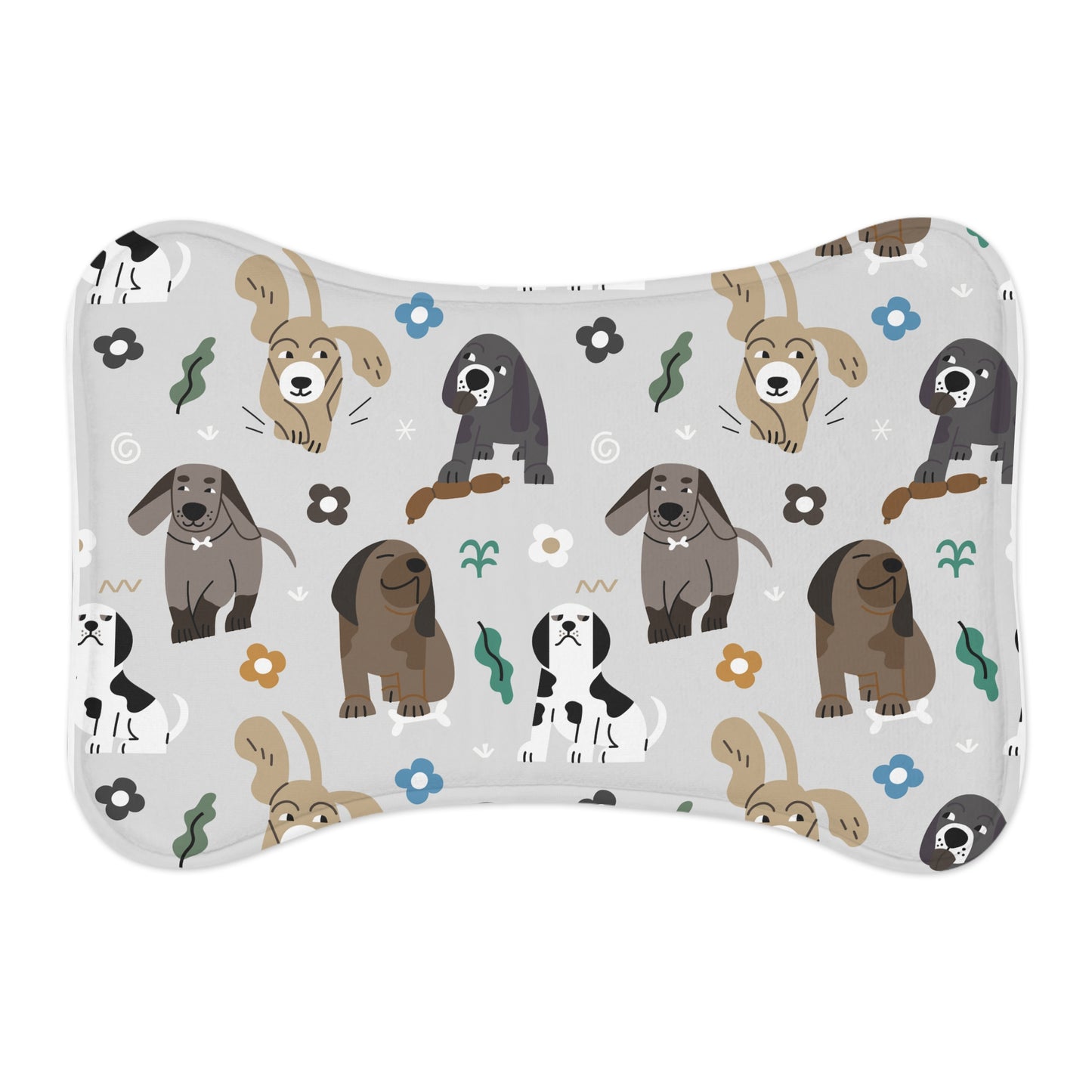 Pet Food Mat Cute Feeding Mat Pet Decor Animal Lover Gift Dog Themed Pet Supplies Bone Shape Food Mat None Slip Floor Protection
