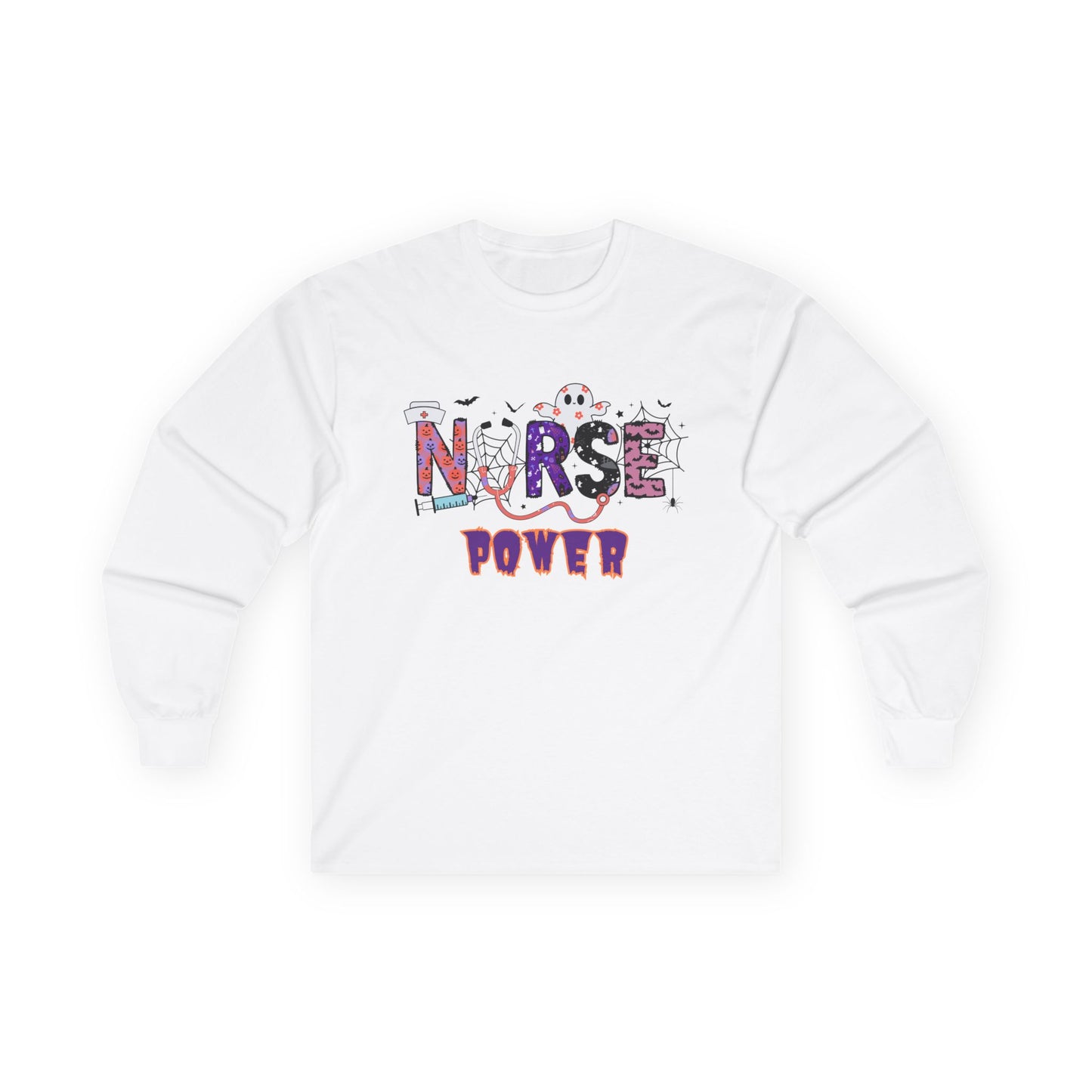 T-Shirt Nurse Power Long Sleeve Tee Unisex Shirt for Nurses Gift for Healthcare Workers Medical Appreciation Everyday Casual Wear