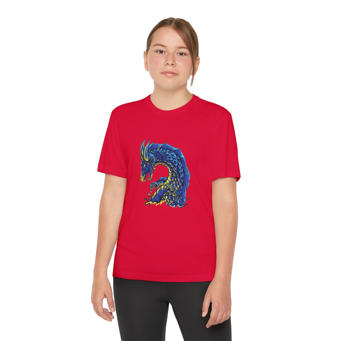 T-Shirt Youth Dragon Graphic Tee Competitive Spirit Shirt for Kids Epic Dragon Art Birthday Gift Sports Event Apparel