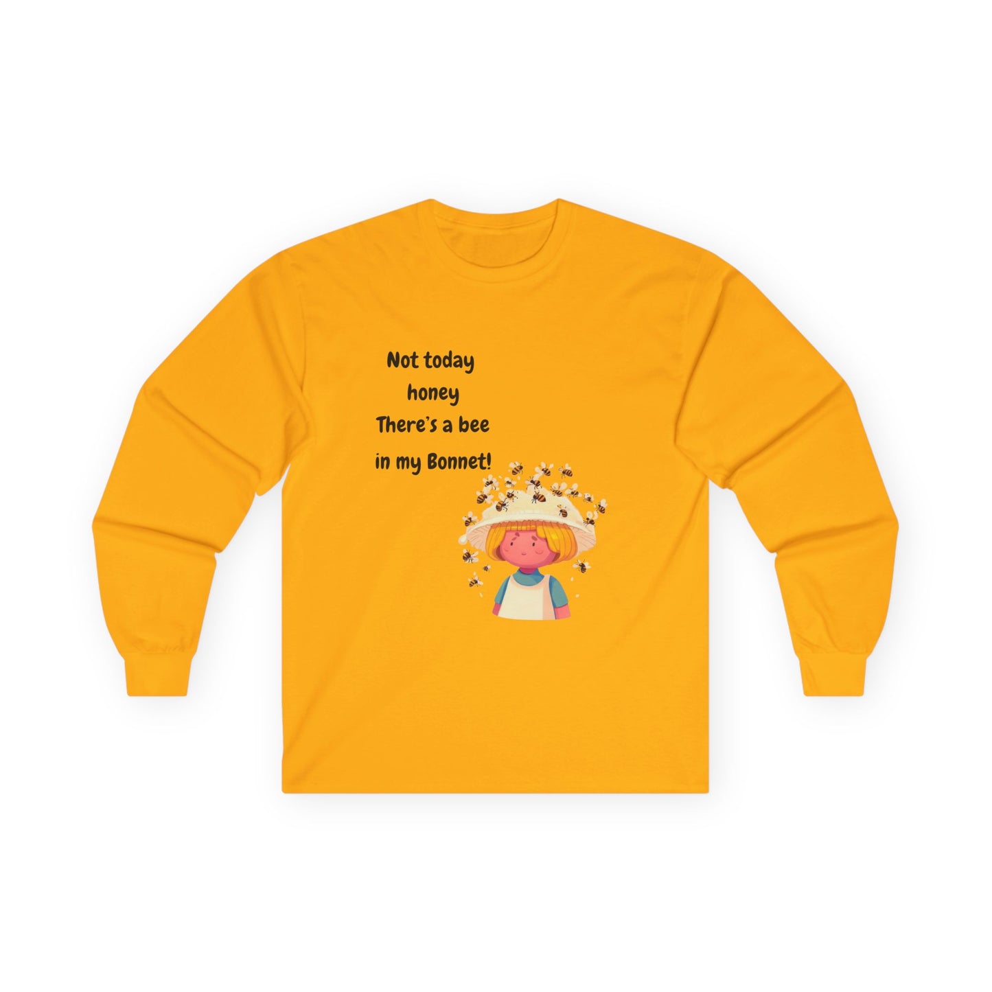 T-Shirt Unisex Long Sleeve Tee with Funny Bee Design Casual Wear Gift for Her Birthday, Summer Outfit Humorous Shirt
