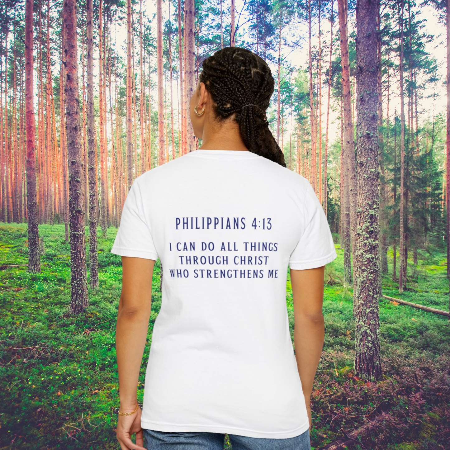 T-Shirt Inspirational Christian T-Shirt Cross & Philippians 4:13 Unisex Apparel Faith Tee Religious Gift Motivational Shirt