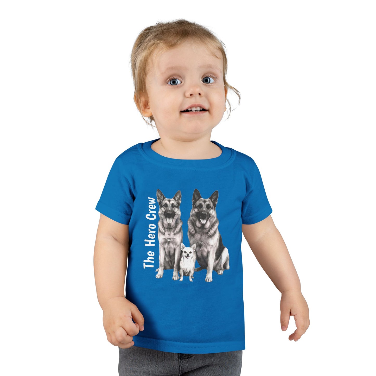 Toddler T-Shirt "The Hero Crew" German Shepherd & Pup Graphic