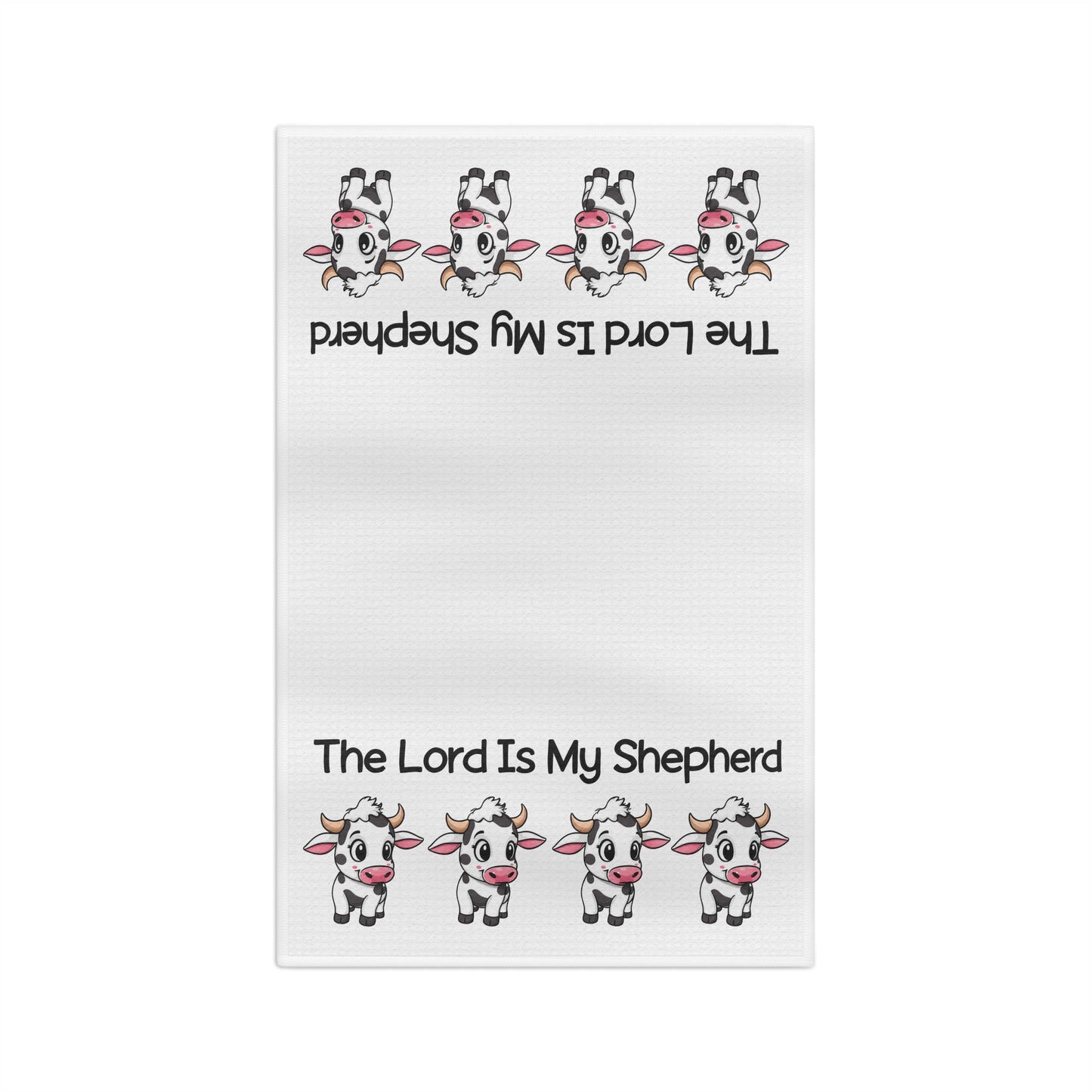 The Lord Is My Shepherd Microfiber Tea Towel — Cute Cow Faith Kitchen Towel