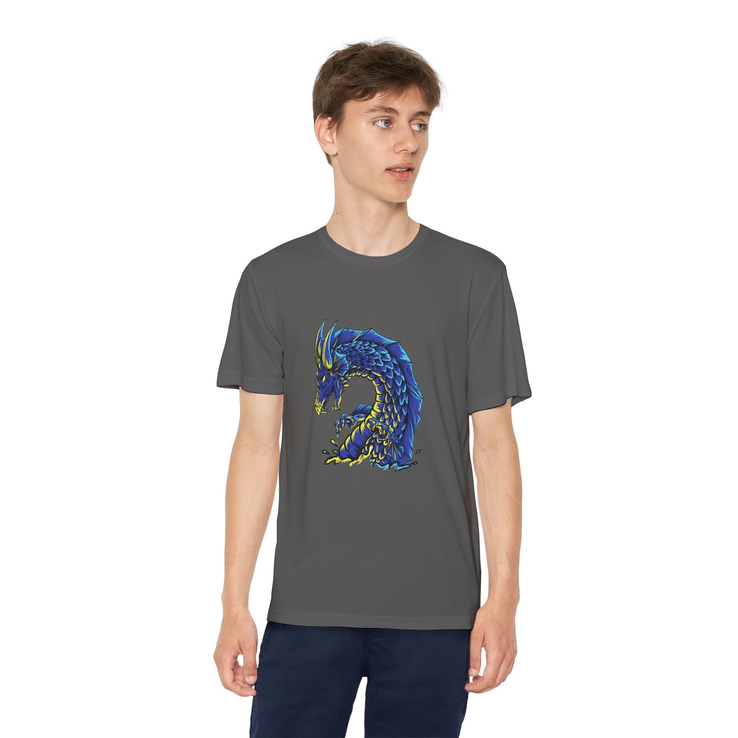 T-Shirt  Youth Dragon Graphic Tee Competitive Spirit Shirt for Kids Epic Dragon Art Birthday Gift Sports Event Apparel