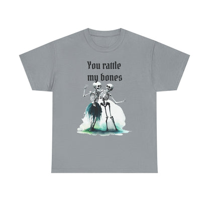T-Shirt Skeleton Dance Tee  You Rattle My Bones Halloween Shirt Unisex Graphic Tee Cute Skeleton Costume Spooky Season Apparel