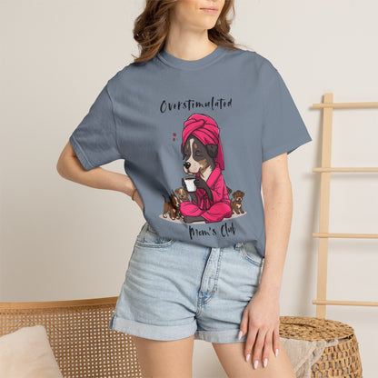 dog mom shirt, tired mama tee, overstimulated mom, mother tshirt, funny puppy shirt, puppy graphic tee, coffee lover gift, exhausted parent, dog mom gift, mama shirt, funny mom tee, puppy mom shirt...