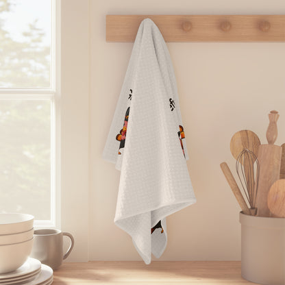 Thankful Turkeys Microfiber Tea Towel — "Give Thanks with a Grateful Heart" Thanksgiving Kitchen Towel