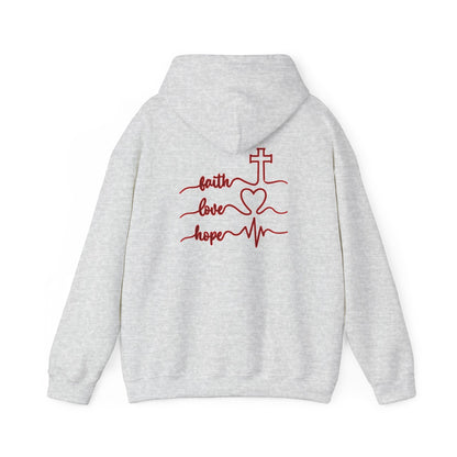 Sweatshirt Faith & Love Heavy Blend Hoodie Unisex Sweatshirt for Inspiration and Comfort Christian Religious Gift