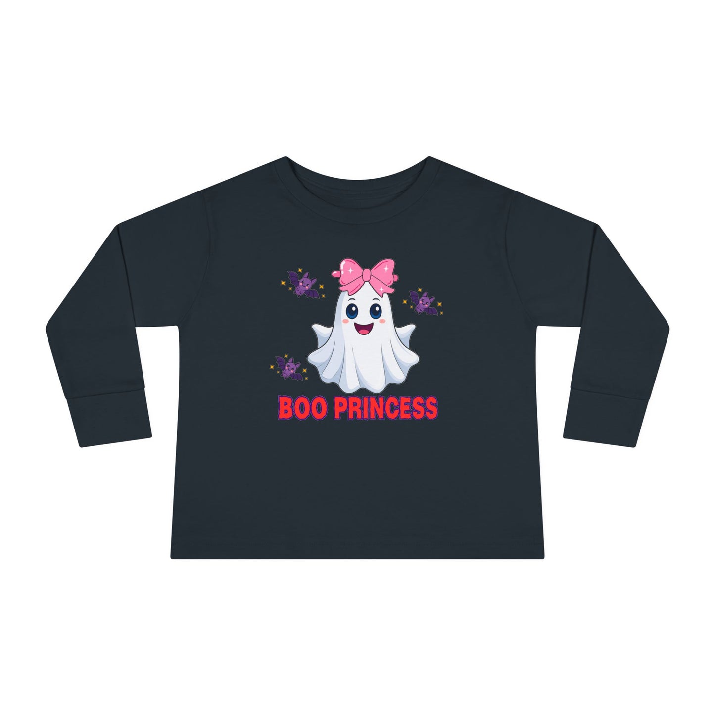 Boo Princess Toddler Long Sleeve Tee Cute Ghost Halloween Family Fun Photo Matching Family Tee Halloween Fun