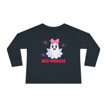 Boo Princess Toddler Long Sleeve Tee Cute Ghost Halloween Family Fun Photo Matching Family Tee Halloween Fun