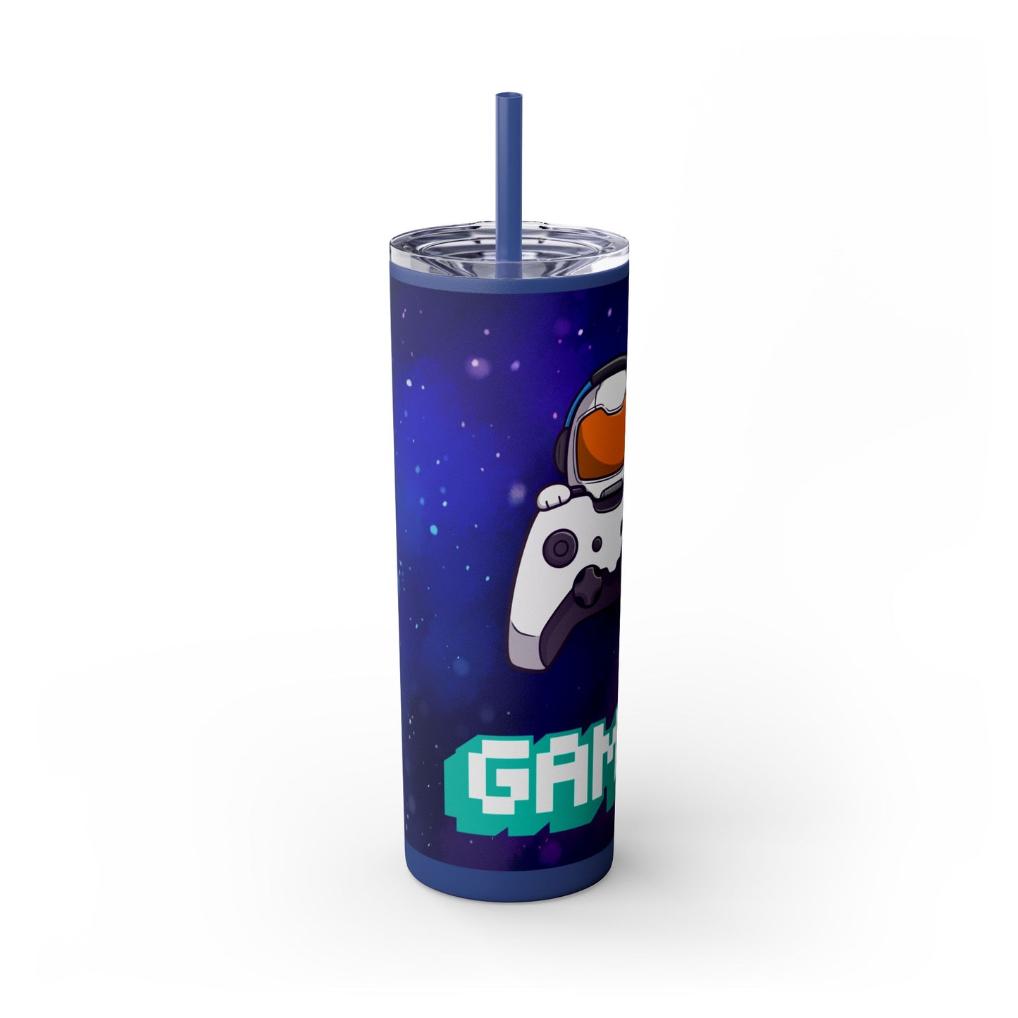 Tumbler Travel Cup Personalized Gamer Skinny Tumbler with Straw - 20oz - Cool Space Design