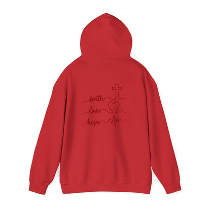 Sweatshirt Faith & Love Heavy Blend Hoodie Unisex Sweatshirt for Inspiration and Comfort Christian Religious Gift