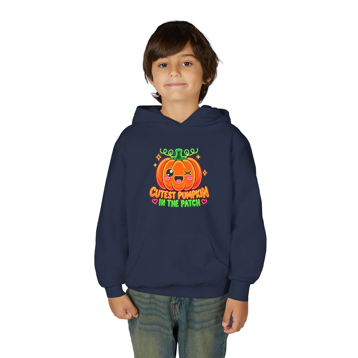 Youth Hoodie — "Cutest Pumpkin in the Patch" Cute Halloween Pumpkin Pullover