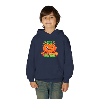Youth Hoodie — "Cutest Pumpkin in the Patch" Cute Halloween Pumpkin Pullover